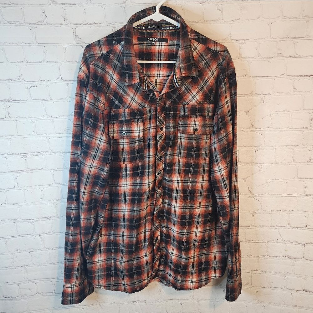 Men's Carbon "Classic Fit" longsleeve button-down shirt, size XXL